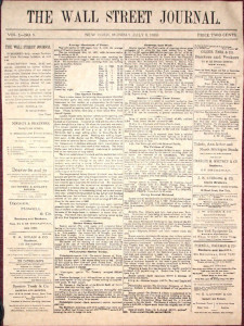 First issue of the Wall Street Journal 